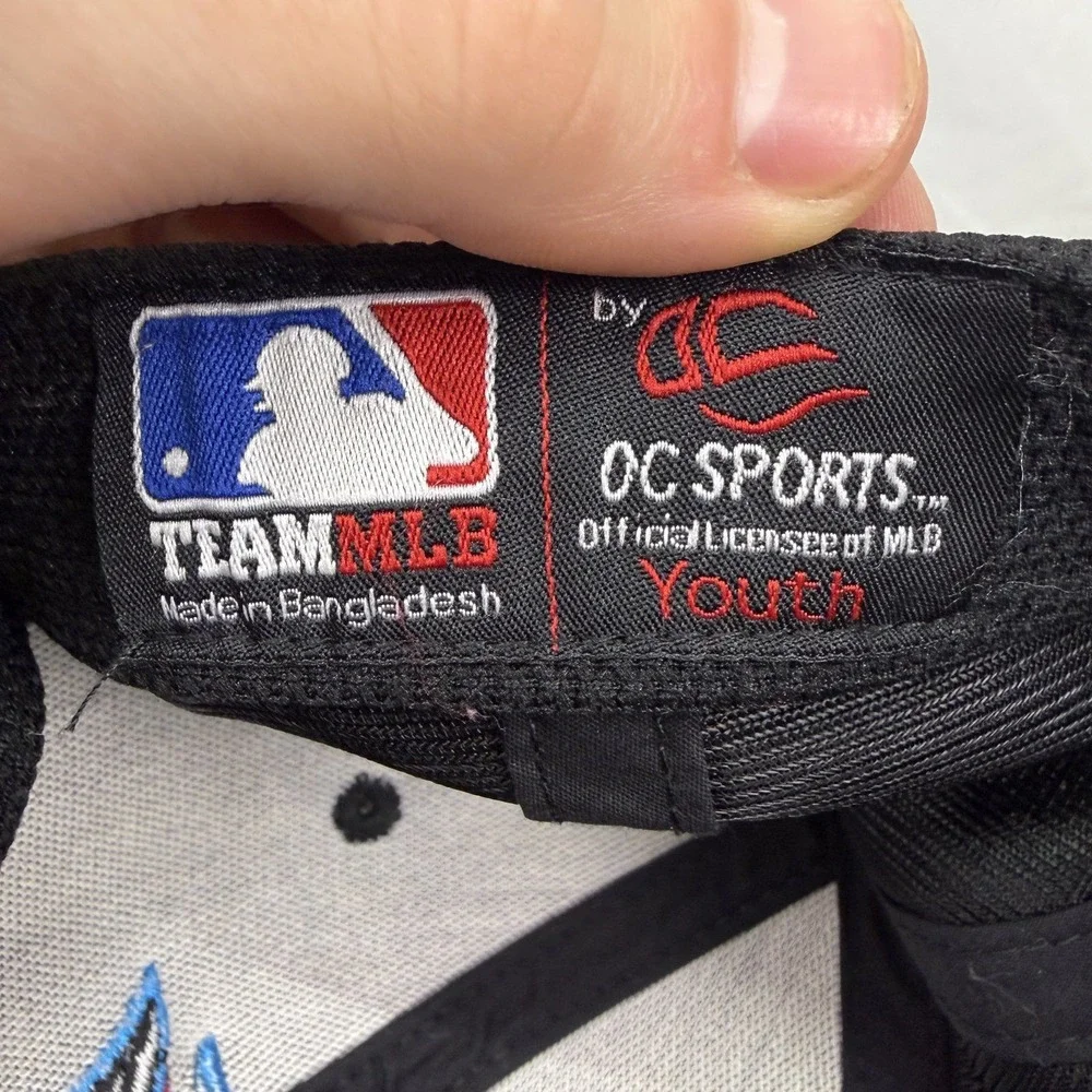 OC Sports Miami Marlins Baseball Hat Youth Size Black MLB Adjustable Cap